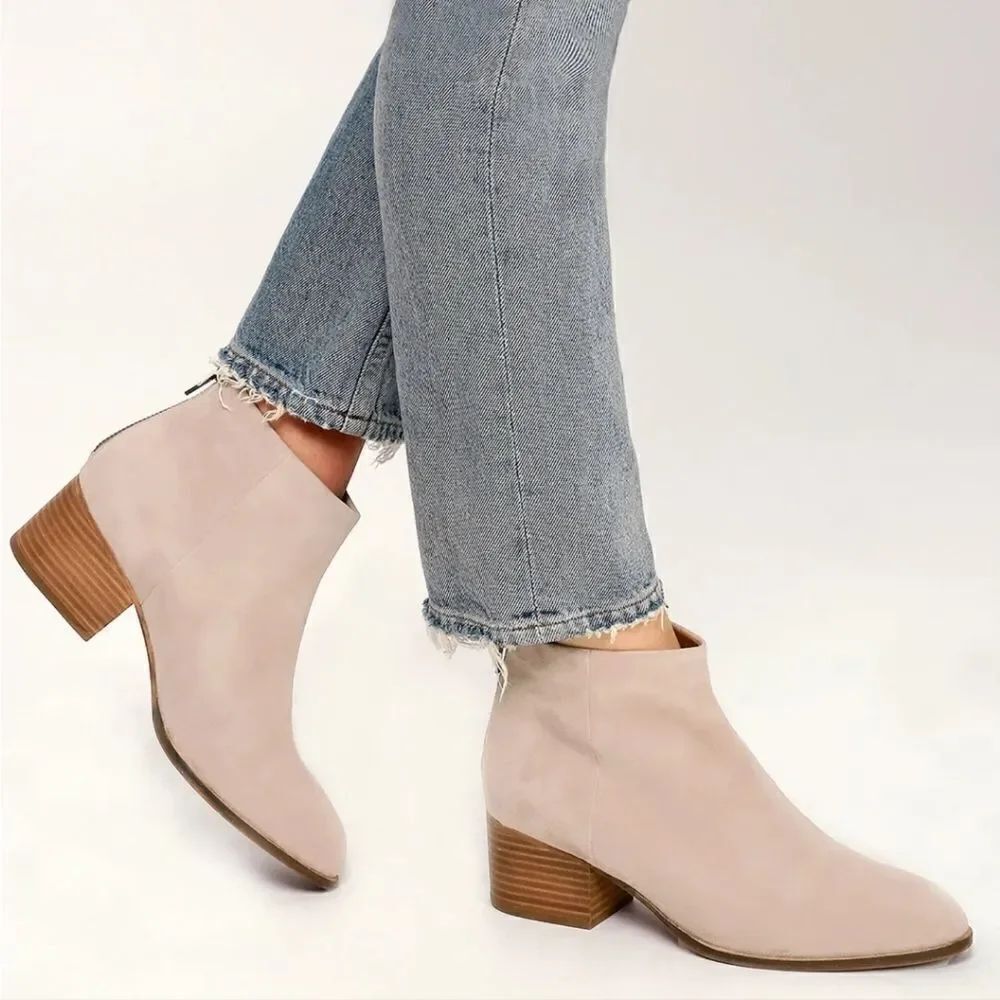 Seychelles Leather Floodplain Sand Suede Leather Ankle Booties Women's Size 8